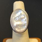 Sterling Silver ANN KING Mother of Pearl Cabochon Cut Out Ring Sz 6 NWOT Photo 0