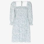 Reformation 💕💕 Zaria Mini Dress ~ Sofie Light Blue Floral Print Medium M Photo 9