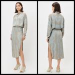 đź’•JOHN ELLIOTTđź’• Slip Skirt Midi Slim Fit ~ Thyme x Cement 0 XS NWT *FLAWED* Photo 4