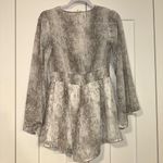 Altar'd State  Romper Snakeskin Print Tie‎ Front Long Sleeve XS Photo 1