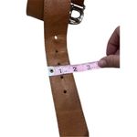 Michael Kors Women's Brown Leather Belt Silver Buckle Adjustable Chunky Photo 1