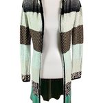 BKE  Women’s Hooded Open Front‎ Cardigan Sweater Size S Multi-Color Knit Longline Photo 0