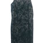 Alyn Paige  Vintage Blue Dress Velour Floral Pattern Size 7/8 Photo 0