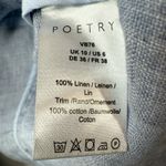 Poetry Blue 100% Linen Lightweight Blazer Jacket Sz 6 Pockets Unlined Lagenlook Photo 7