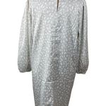 Ann Taylor New  Mock Neck Satiny Animal Print Shift Dress Grey and White M Medium Photo 2