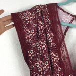 Free People Sweet Talker Lace Mini Dress Size XS Burgundy Floral 90s Grunge Boho Photo 7