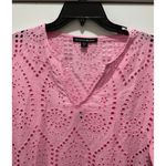 Boston Proper  Eyelet Tiered Sleeve Tunic Dress Scalloped Begonia Pink Size XS Photo 6