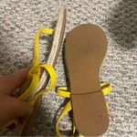 Jack Rogers Evie Espadrille T-Strap Sandals Leather Yellow Size 8 Photo 6