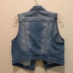Candie's Vintage  Blue Denim Vest with Shiny Gemstone Details Photo 4
