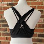 Athleta  Black Strappy mesh sports bra Sz S Photo 9