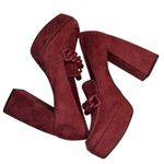 Open Edit  in Red Cranberry Slip on Platform Pump Shoes(Size 9.5M) Photo 3
