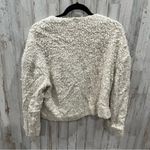 Anthropologie Elevenses Cream Fuzzy Wool Blend Moto Zip Cardigan Jacket Lined Photo 5