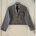 Korean crop flannel grey jacket size 4 made in Korea NWT Gray Photo 0