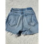Mother x Superior Light Blue Denim Distressed Shorts Size 27 Photo 5