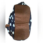 Merona blue and white polka dot faux leather weekend duffle bag Photo 1