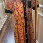 United Colors Of Benetton  Floral Button-Down Dress with Navy Accents Photo 8