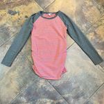 Liz Lange  Maternity Striped Long Sleeve Baseball Blouse Small Photo 2