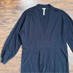 Free People  • Just Because Onesie jumpsuit black knit oversized lounge v neck Photo 5