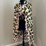 Ed Hardy  Leopard Print Scarf with Pink Rose Design Photo 6