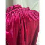 Missguided Burgundy Wine Red Velvet Paperbag High Waist Joggers Pants Sz 12 Photo 4