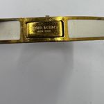 Henri Bendel Gold Tone White Enamel Hinged Belt Bangle Bracelet Women Photo 5