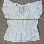 joe's jeans Joe’s Flutter Sleeve Poplin Blouse White S‎ Photo 6