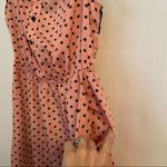 Mini Dress Pink Black Polka Dot Lace Detail Summer Flowy Party Vacation Cute Photo 3