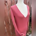 Lovers + Friends  Karla Pink Ribbed Mini Dress Long-Sleeved Size Medium Photo 2