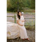 Free People  Madsen Midi Dress in Oatmilk Size Large Photo 2