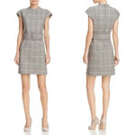 Theory Mod Belt Dress Ivory Deco Portland Plaid Size 10 Photo 2