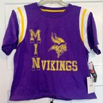 NFL WEAR by Erin Andrews Minnesota Vikings  drawstring crop top Large NWT Photo 0