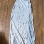 Babyboo  Light Blue Silk Dress Slit  Photo 2