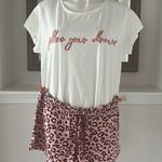 Next  2-Piece Pajama Follow Your Dreams Top & Shorts Animal Print Size L NWT Photo 0