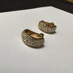 Roman Signed Rhinestone Gold Tone Clip On Earrings Photo 1