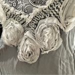 Boutique Boho Tiered Mini Dress with 3D Rosette Trim | Made in Italy | Size 10 Photo 3