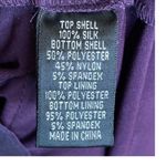 Adrianna Papell  Silk Plum Flutter Sleeve Tired knee length Dress size 2 Photo 12