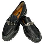 Colin Stuart  | Size 6 | Women's Lug Sole Black Leather Reptile Texture Loafer Photo 0
