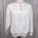 GITANO Vintage 80's Henley Sweatshirt Ivory Photo 0