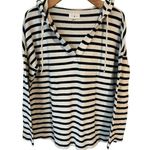 Lou & grey  Hoodie Sweatshirt Long Sleeve Striped Womens Size Small Lightweight Photo 0