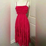 Anthropologie Let Me Be Cut Out Tiered Pink Maxi Dress $190 Made in India Size M Photo 1