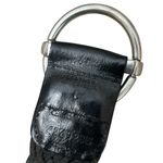 Calvin Klein Jeans Black Woven Leather Belt with Silver Ring Photo 2