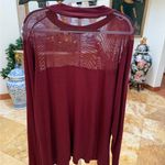 Eloquii  Deep Red Long Sleeve Top Photo 2