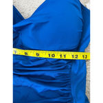 La Blanca Electric Blue strappy gathered shelf bra One Piece Swimd ress Size 14 Photo 7