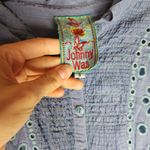 Johnny Was  blue floral eyelet button up dress or cardigan? Photo 3