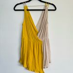 Free People Last Night Colorblock Tank in Gold Boho Femme Plunging Neckline XS Photo 2