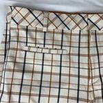 Anthropologie size 12 essentials Tan cropped Pants business Bur berry plaid larg Photo 7
