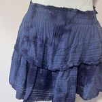 Aerie  Blue Rock and Ruffle Cotton Mini Skirt Women Size XS Distressed Photo 0