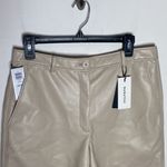Babaton Aritzia Adrian faux leather high waisted shorts in sand white size 12 Photo 3