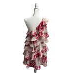NEW Pearl Georgina Chapman Marchesa Ruffle One Shoulder Floral Mini Dress 8 NWT Pink Photo 2