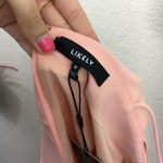 Likely NWT  Shania peach pink ruffle long thigh slit formal gown Photo 10